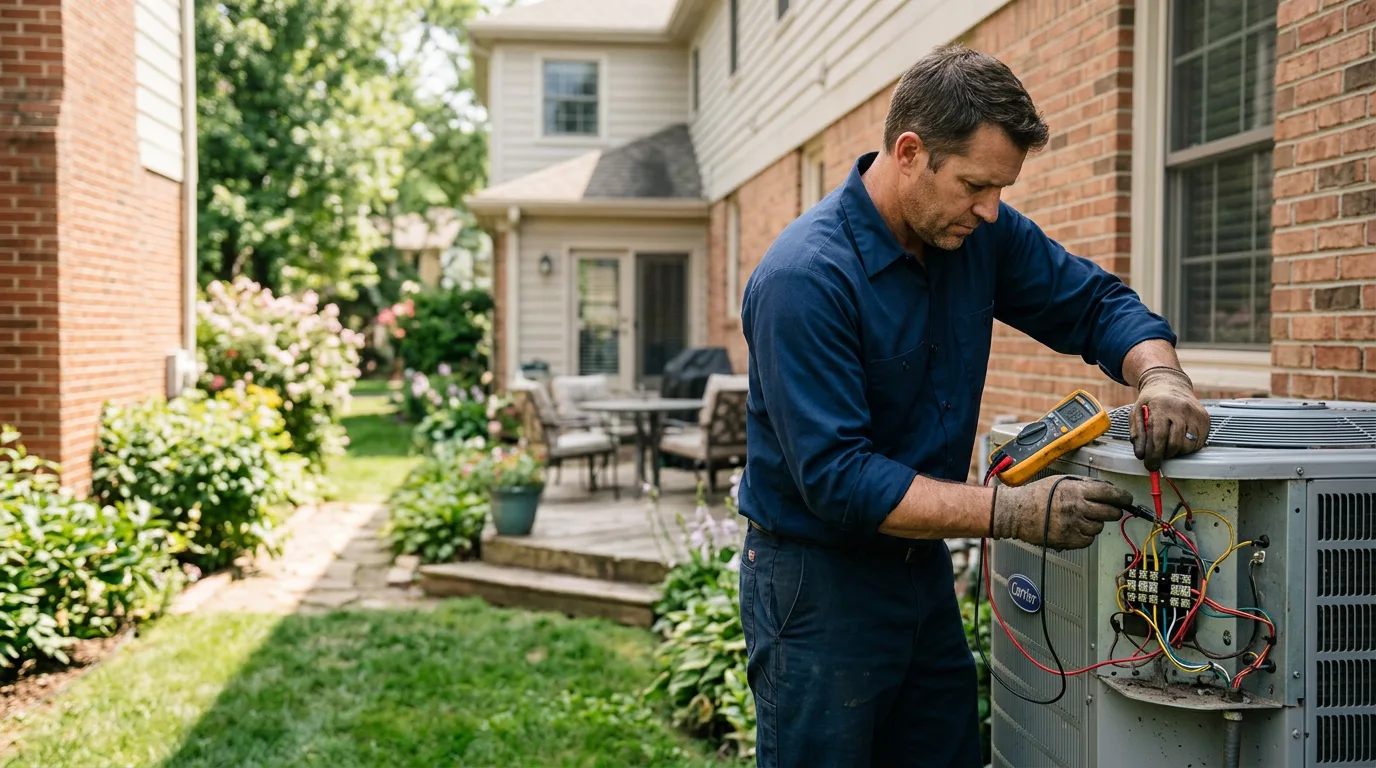 HVAC technician working near Karlsruhe, ND